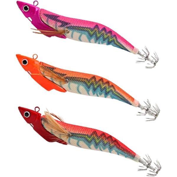 ティップランエギ 3.5号 エギング 夜光 ラトル入り イカ釣り ボート 船 タコ (3本（ピンク・オレンジ・レッド）, 3.5号)
