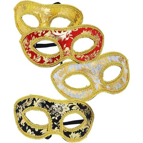 ベネチアンマスク 4個セット 仮面舞踏会 仮装 お面 ハロウィン パーティー コスプレ小物 (コロンビーナ)