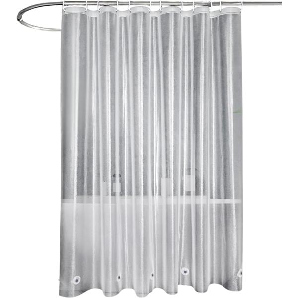 防カビ シャワーカーテン 防水 バスカーテン 浴室 間仕切り 清潔 (半透明,  丈200 cm x 幅180 cm (1枚組)