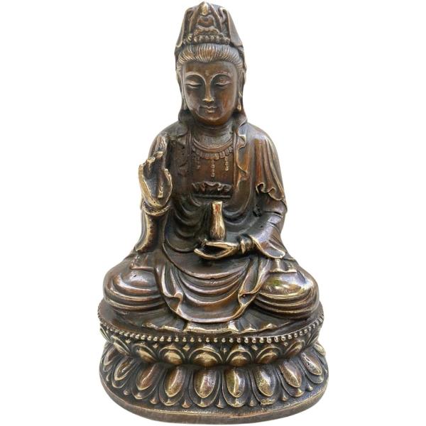バリエーションコード : 2BRFDQTVIV「銅製仏像」銅製で重厚感のある、薬師如来坐像、大日如来坐像、薬王観音坐像の置き物です。家族を守護するお守りとして、厄除け、開運、道開き、縁起物として、玄関や仏間、リビングのオブジェ、美術品として...