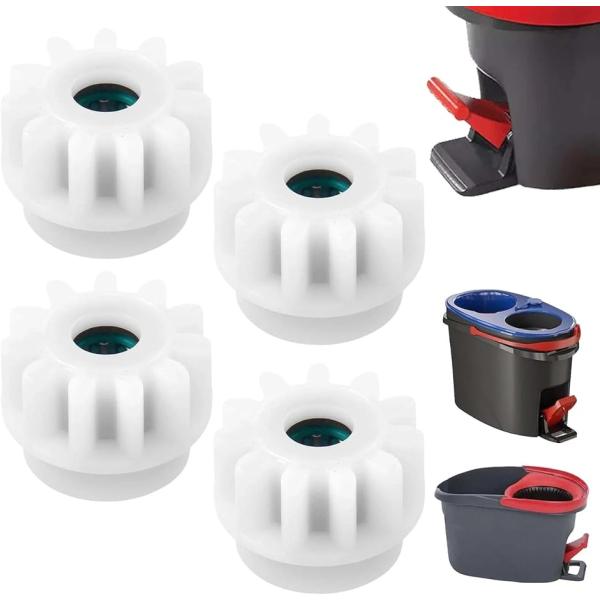 モップバケツギア スプロケット修理 4個入り ABS +ステンレス鋼製 高耐久 耐摩耗 11歯 一方向 バケットギア 低音 (ホワイト)