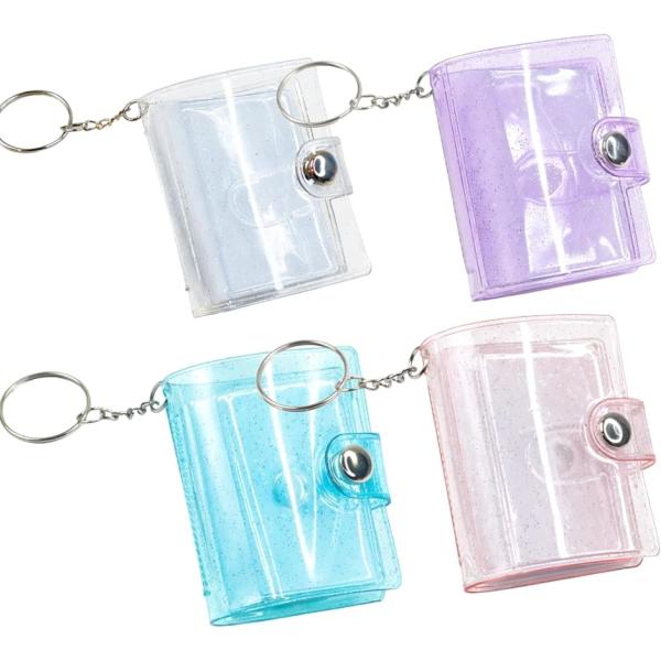 ミニアルバム 4個セット 20枚 ポータブル 小さく 透明 軽量 推し活 子供 学生向け カップル ギフト 卒業記念 教師の日 (透明)