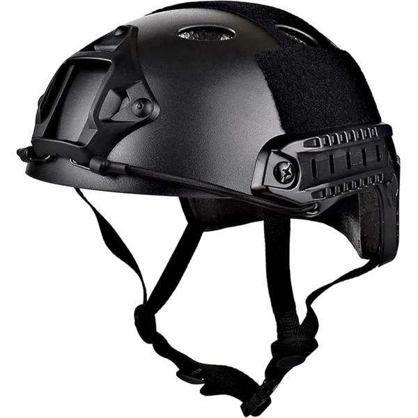 サバゲーヘルメット子供用超軽量 FAST PJ タイプ 軽量性 (ブラック,  子供用（頭囲53〜57cm/小学生〜小柄な女性向け）)