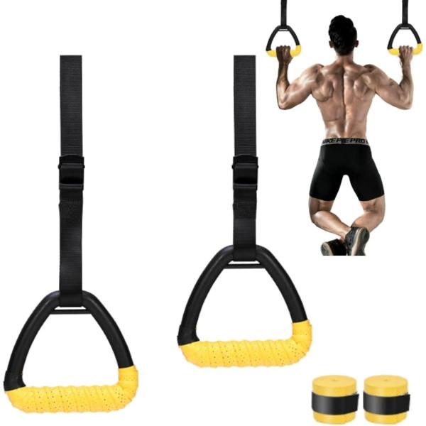 吊り輪 トレーニング 体操 つり輪 エクササイズ 筋トレ 懸垂 器具 (ブラック,  1ｍ)