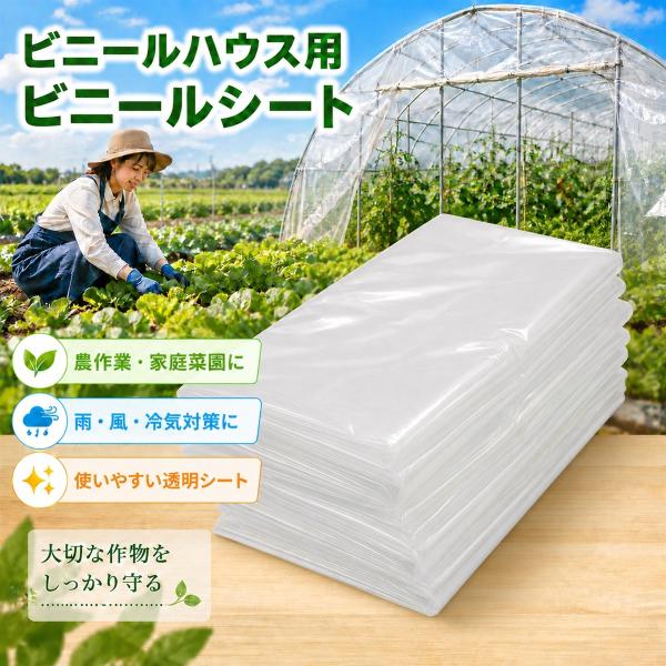 ガーデナー 監修 ビニールシート ビニールハウス 温室 農作業や屋外に使える 耐候性 透明 厚手 防水 (6mx15m)