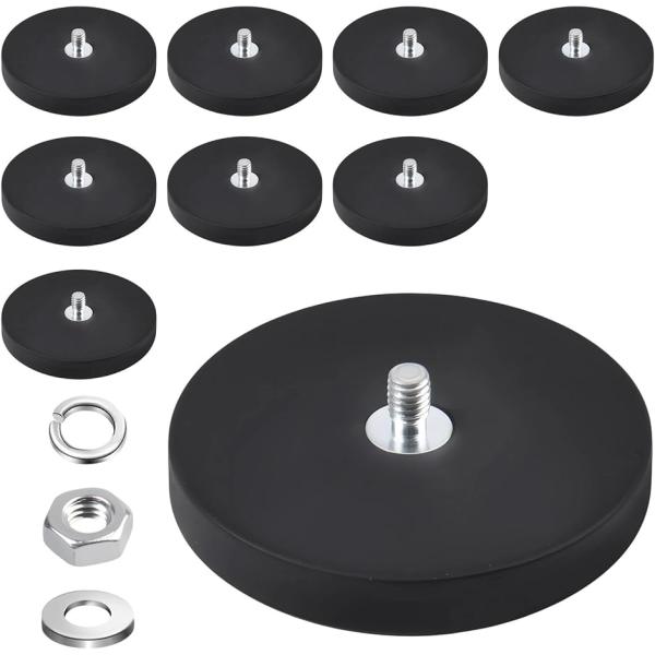 パッケージ内容: あなたは4個の黒いゴムコーティングされたネジ付き磁石、m6スプリングワッシャー、m6フラットワッシャーとm6ナットを受け取ることになります。このセットはあなたの毎日のニーズを満たすことができます。素材: 強力なマグネットベ...
