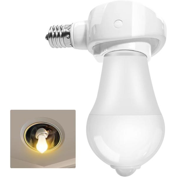 バリエーションコード : 2BUHNWX4FS1、LED電球 E26口金 人感センサー 電球 60W形相当 検知角度：約120°， 検知範囲：直径約5mx高さ約3m.2、( 1個セット E26 LED電球+ 器具セット)電圧：AC100V(...