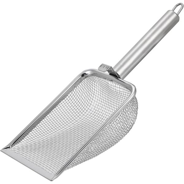 バリエーションコード : 2BU4SX0DJW深型の猫砂スコップです。ガバッと一気にすくえるのでトイレ掃除の時短になります。丈夫なステンレス製メッシュ構造で、網目サイズは2.8mmと5.0mmの2種類。フック付きで猫トイレの縁に引っかけて保...