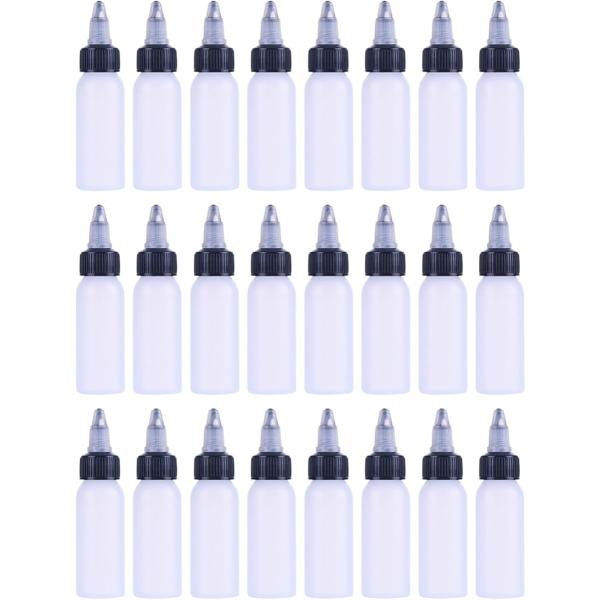 ドロッパーボトル 塗料ボトル プラスチックボトル 小分け 溶剤 グルー 半透明 (30ml，24本)