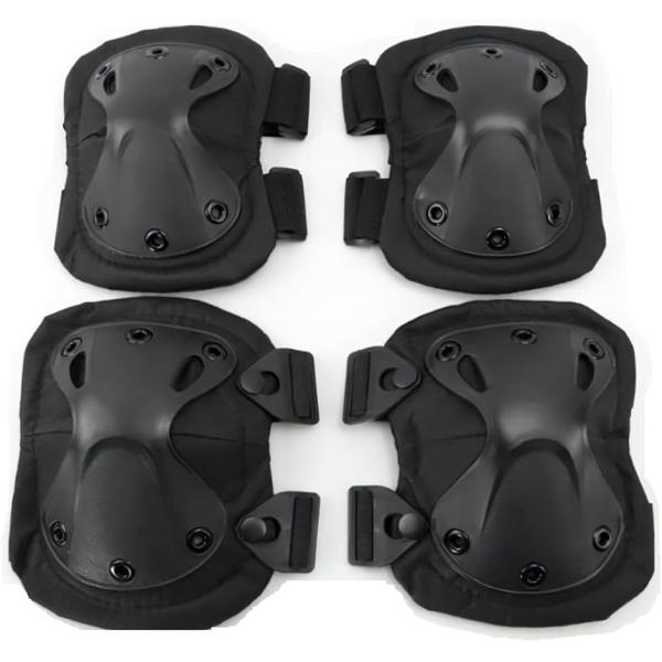 バリエーションコード : 2BU6QO51D4「商品詳細」サバゲーやロードレースなどでヒジやヒザを保護するためのエルボーパッド＆ニーパッドです。肘パッド2個　膝パッド2個　計4個セットの販売となります。これ1セットで　様々なアクティビティに...