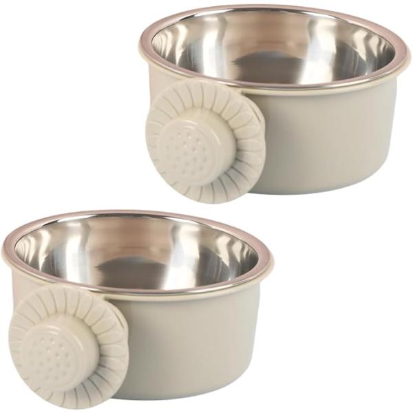 「ケージに簡単取り付け」ケージに簡単に取り付けられるハンギング式のペットボウルです。2個セットで、フード用とウォーターボウル用として、または複数のペットがいるご家庭にも便利です。猫、犬、ウサギなどの小動物に幅広くお使いいただけます。シンプル...