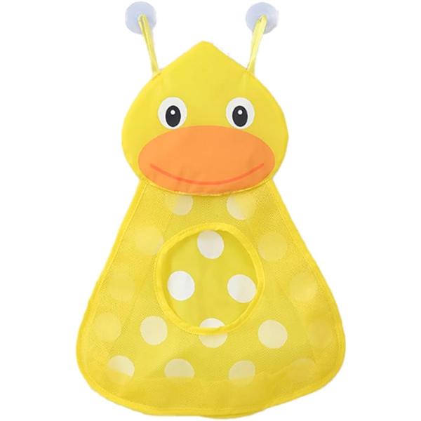お風呂タイムがもっと楽しく、すっきり片付く、お風呂のおもちゃを片付ける収納袋です。かわいいアヒルのデザインで、子どもが自分から片付けたくなるアイテムです。通気性の良いメッシュ仕様の収納ネットは、水切れがよく衛生的に保てます。濡れたおもちゃも...