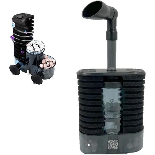 「トリプル濾過 方式採用。。」流動性濾過＋スポンジフィルター＋ 多孔質 ろ材入り。簡単設置 アクアリウム 水槽 ろ過 ろ材 バクテリア スポンジフィルター 熱帯魚 金魚 メダカ エビ ディスカス アロワナ の飼育に。今までのスポンジフィルタ...