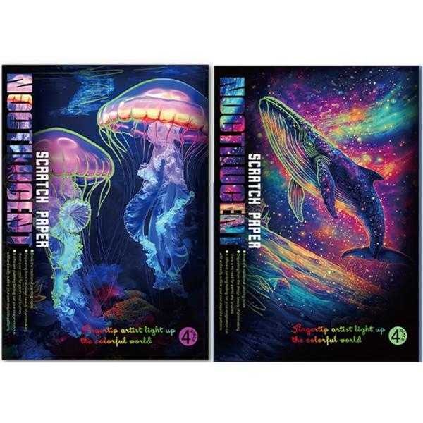 バリエーションコード : 2BUCF4DP0J「セット内容」：「多彩なデザイン」スクラッチアート8枚セットにスクラッチペンが付属。クジラと蝶セット/バタフラと孔雀セットのデザインが各4枚ずつ含まれ、選ぶ楽しさがあります。「高品質素材」：「安...