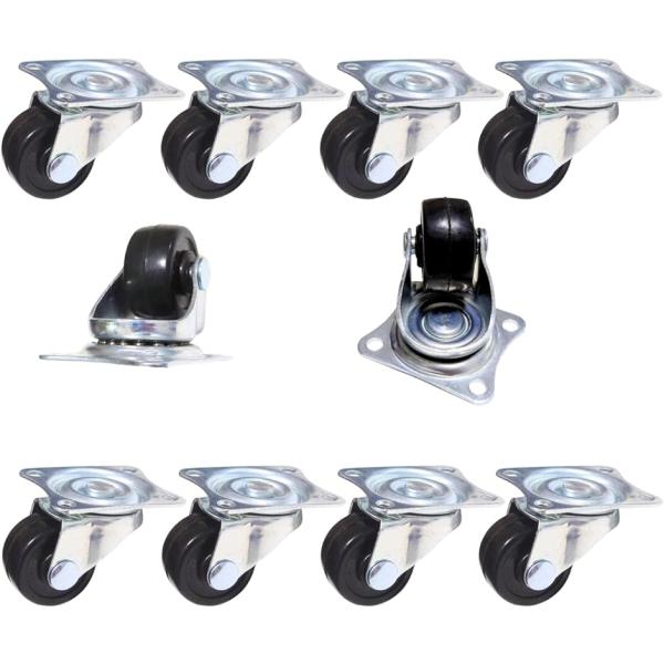 バリエーションコード : 2BUD8LDFYU360度自在に回転できるプレート式キャスター10個セットです。家具、机、ロッカー、キャビネット、植木鉢ホルダー、本棚、テレビ台、収納ボックス、ペットゲージなどにつけると楽々移動することができます...