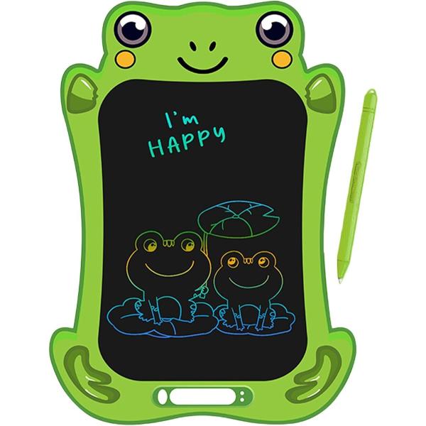 子供用 お絵かきタブレット 8.5インチ 電子メモパッド 高輝度LCD 動物デザイン ワンタッチ消去 軽量 携帯便利 知育玩具 MDM (カエル)