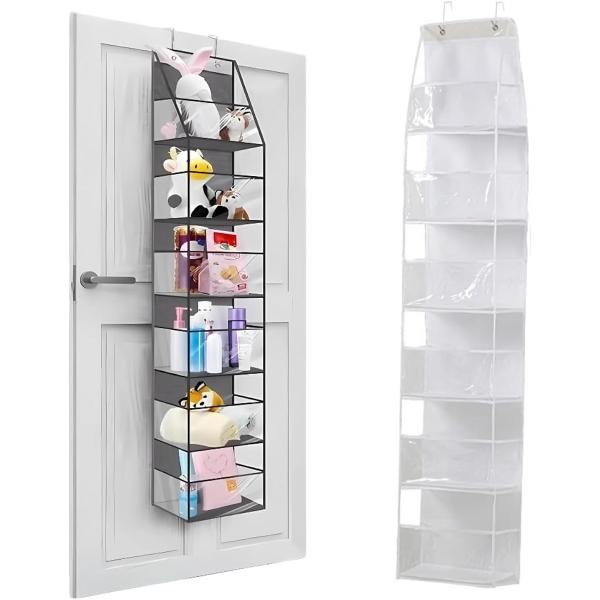 ぬいぐるみ 収納 ウォールポケット 壁掛け 6段 穴あけ不要 大容量 ぬいタワー 推し活 ドア掛け おもちゃ(ホワイト,  6段)