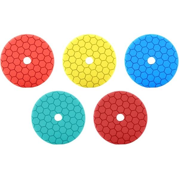 スポンジバフ スポンジパット スポンジバフセット ポリッシャー コンパウンド 研磨 ワックス 車用 125mm 150mm 5枚 緑 粗