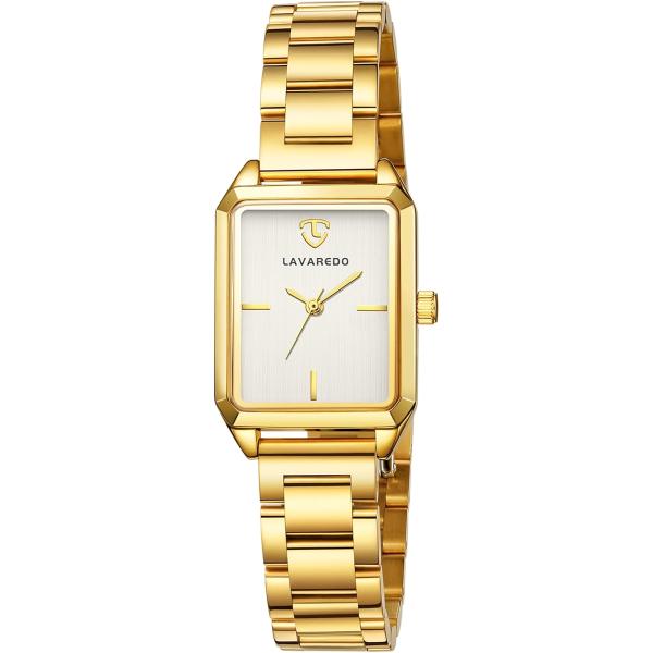 バリエーションコード : 2BUFL3F08Fエレガントな腕時計：女性用スクエア　ウォッチは簡潔で洗練されたデザインを採用しており、長方形のケースと簡潔な文字盤は時間の読み取りに便利であり、贅沢なメッキ素材が全体のデザインに優雅さを加え、フ...