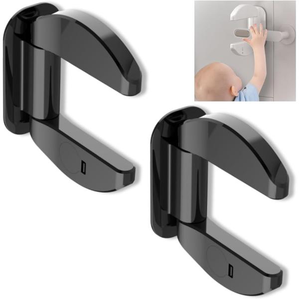 「年間6.4万個出荷。工事不要で瞬間設置の万能ドアロック」強力粘着テープでドアノブに貼り付け、ドアノブに差し込むだけで設置完了。工具も穴あけも一切不要で、賃貸住宅や寮でも安心してご使用いただけます。子どもの玄関からの飛び出し防止、ペットの外...