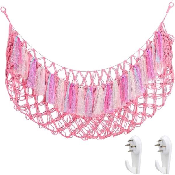 バリエーションコード : 2BUH65THY0「デザイン性の高いぬいぐるみ収納」上質なコットンロープを丁寧に手編みしたハンモックは手作業で編み上げた繊細な網目模様が特徴で、温かみのあるお部屋に仕上がります。ナチュラルデザインのためどんなイン...