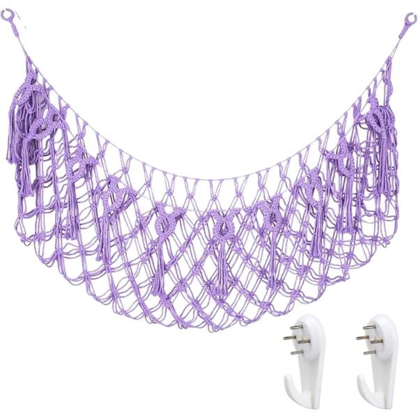 バリエーションコード : 2BUH65THY0「デザイン性の高いぬいぐるみ収納」上質なコットンロープを丁寧に手編みしたハンモックは手作業で編み上げた繊細な網目模様が特徴で、温かみのあるお部屋に仕上がります。ナチュラルデザインのためどんなイン...