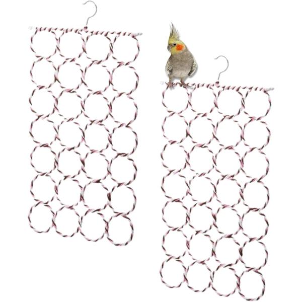 「インコのおもちゃ」この輪が連なったデザインのおもちゃは、鳥にとって刺激的で楽しいアイテムです。鳥は輪にぶら下がったり、くぐったりすることで体を動かし、楽しみながら運動できます。シンプルで美しいデザインはケージ内でも目を引き、ペットの環境を...