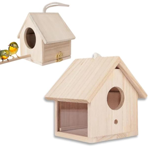 「自然とふれあえる観察バードハウス」透明アクリル窓付きのバードハウスは、家庭で手軽に野鳥観察を楽しめるアイテムです。子どもと一緒に野鳥の巣作りや行動を学びながら、自然とのふれあいを体験できるため、教育的価値も抜群。四季の変化を感じたり、リラ...