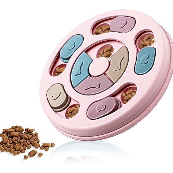 知育トイ ノーズワーク 犬 猫 食器 おもちゃ 早食い防止 トレーニングボード おやつ探し ストレス発散(「ピンク」, 「サークル」)