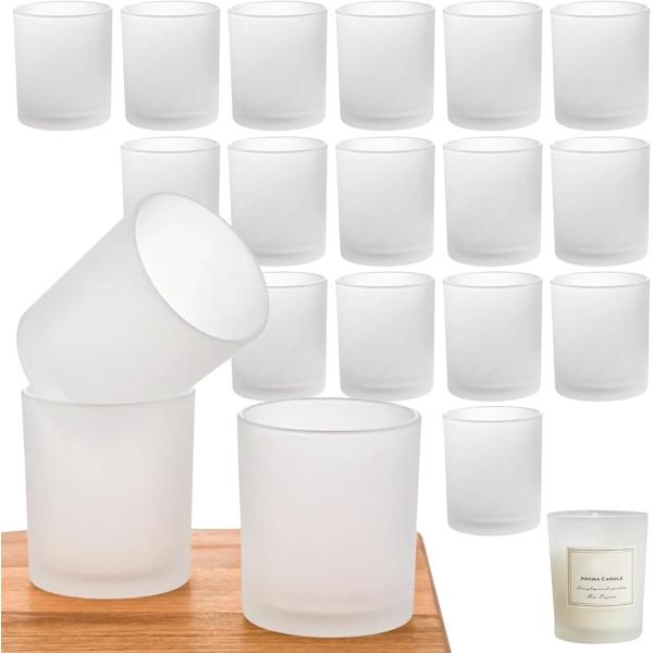 フロストタイプ 業務用 20個入り「グラスのサイズ」直径 約60mm、高さ 約73mmハンドメイドキャンドルの材料としてお使いいただける、円柱・すりガラス風のガラスモールドです。溶かしたお好みのワックスを注ぎ、オリジナルのアロマキャンドルや...