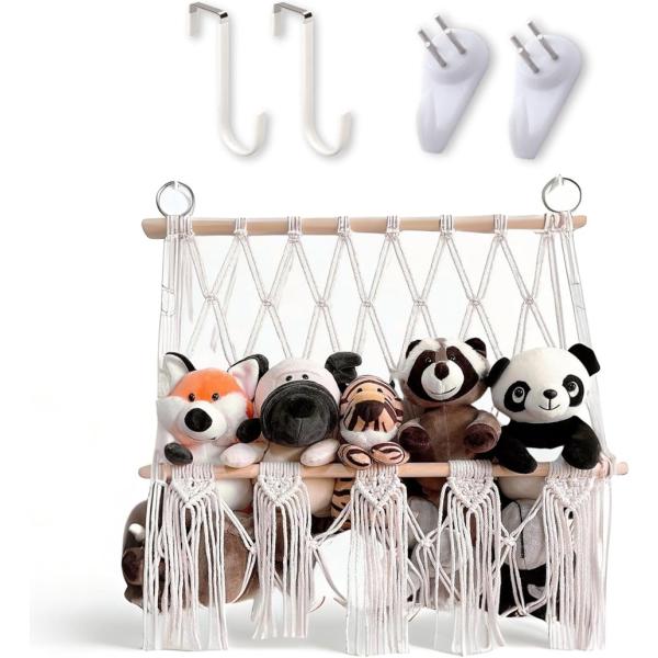 バリエーションコード : 2BUJXSTGQL「省スペース設計でスッキリ収納」 ぬいぐるみやおもちゃが床に散乱していませんか？この吊り下げ式ぬいぐるみ収納ハンモックなら、壁やドアを使って空間を有効活用でき、省スペースでスッキリ整頓が可能です...