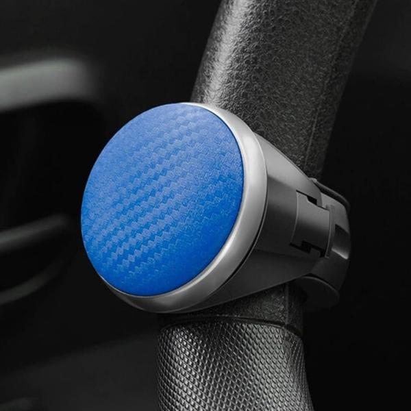 ハンドルスピンナー 360度回転 ベアリング構造 直径35-45mm 乗用車 普通車 軽自動車 ハイエース トラック用 丸型 (ブルー)