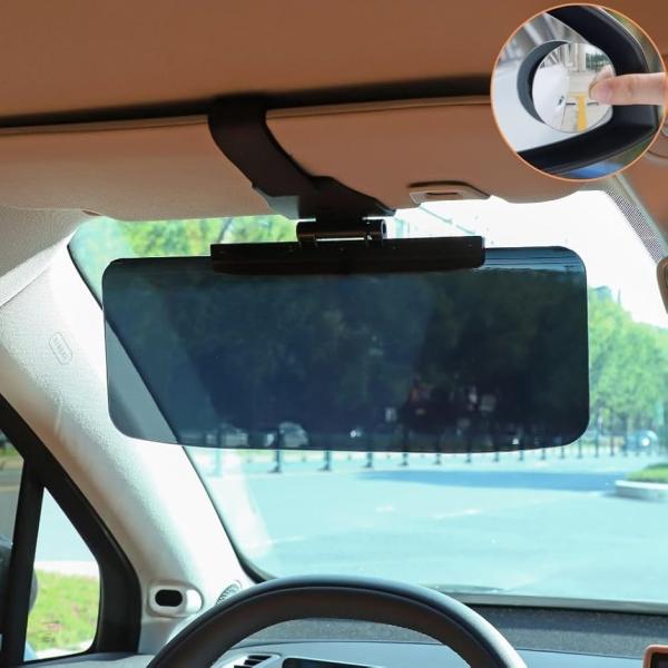 サンシェード サンバイザー 車 日差し 対策 大型 スクリーン 3タイプ UVカット 軽減 補助 ミラー 付(Sサイズ 高さ130mm)
