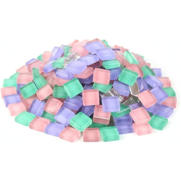ガラスモザイクタイル 正方形 DIY 内装 ハンドメイド クラフト 1cm角 (ドリームコア,  300g)