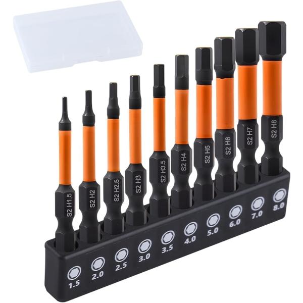 バリエーションコード : 2BUTGUPDD6パッケージ内容:10個メートル法-1.5mm、2mm、2.5mm、3mm、3.5mm、4mm、5mm、6mm、7mm、8mm。1/4インチクイックリリース六角シャンク、長さ2インチ。複数のサイズ...