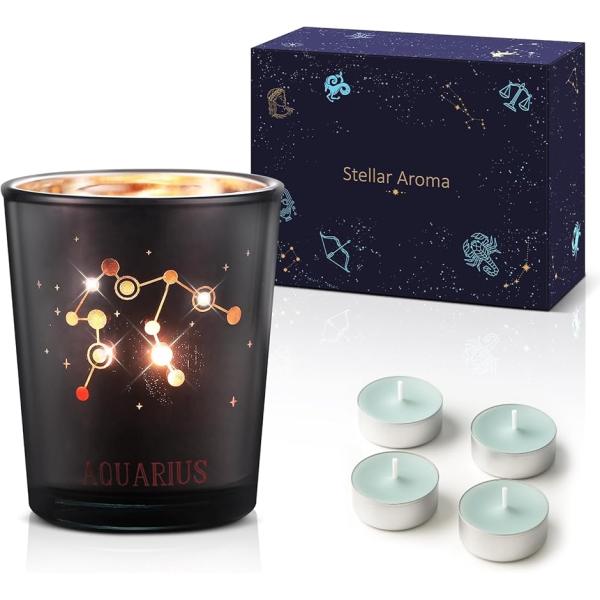 星座が灯る、あなただけの夜空 12の星座をかたどった繊細な模様が浮かび上がる、グラス型のキャンドルスタンド。火を灯した瞬間、柔らかな光が夜空のように揺らめき、まるで星が瞬くように輝きます。付属のキャンドルを灯せば、幻想的な光と香りが部屋を包...