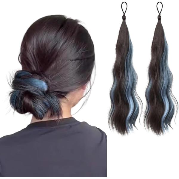 バリエーションコード : 2BUP5WV1CT「子どもから大人まで使えるカラーヘアエクステ」 鮮やかなカラーメッシュがアクセントになるヘアエクステ2本セットです。1本あたり約50cmのロングタイプで、ポニーテールやツインテールなどに自然にな...