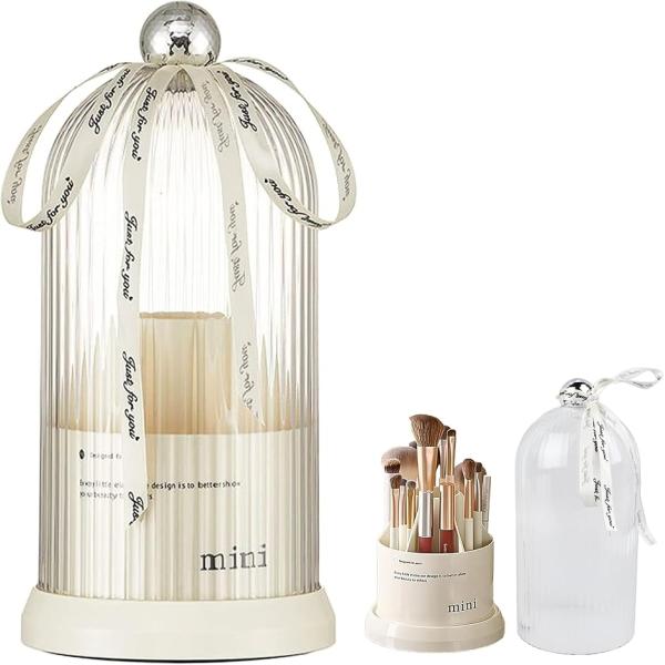 ドレッサー周りをきちんと整理整頓。置いたまま360°回転。欲しいブラシがすぐに取り出せる便利さ。忙しい朝のメイクの頼もしい時短アイテム。7つのパーテーションで区切られた便利な収納スペース。アイブローペンシル・リップスティック・パウダーブラシ...