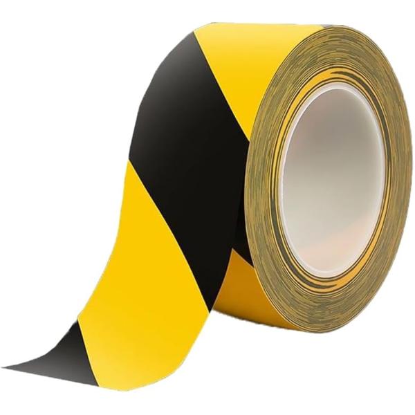 テープ 警告 危険表示 注意 喚起 安全 告知 立入禁止 トラ表示テープ 防水 反射 屋内 屋外 (黄色,  幅10mmx長さ18m)