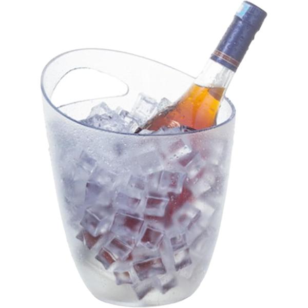アクリル製ワインクーラー ボトルスタンド 3L 取っ手付き (クリア,  上部直径約19.3cmx底面直径約10.5cmx高さ約24cm)