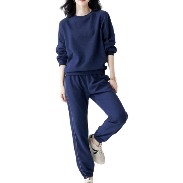 バリエーションコード : 2BUSU69D0Rスウェット上下セット「通勤・運動・旅行・お出かけに」スラックスで楽なのにちゃんとかわいい・ジムやトレーニングの移動着に・伸縮性のあるジャージ素材と軽い着心地・動きやすいデザイン・らくちんウエスト...