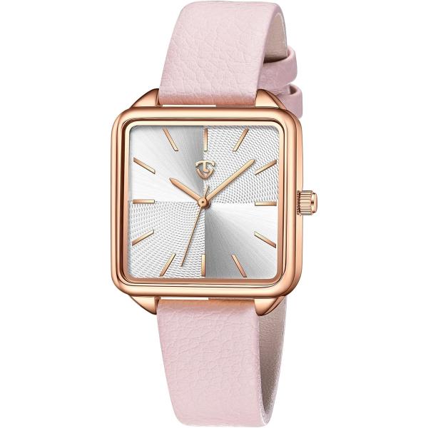 バリエーションコード : 2BUSPUPJNLレトロな女性腕時計：クラシックでレトロなレディース腕時計、高品質の樹脂ガラス文字盤/レトロな方形文字盤/洗練された革ベルトは、日常のシーンに適しており、パーティー、パーティー、結婚式の着用にも対...