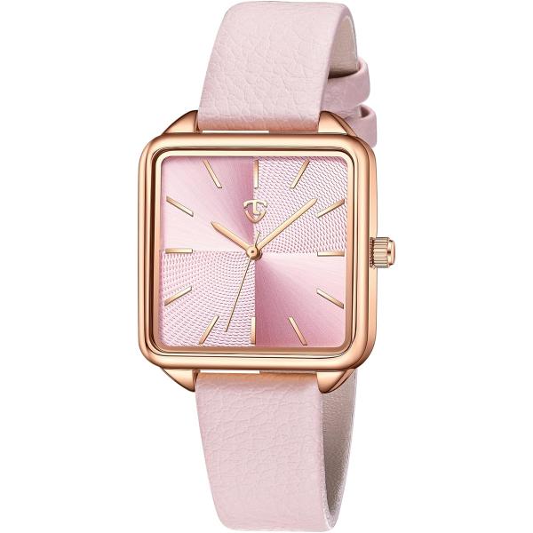 バリエーションコード : 2BUSPUPJNLレトロな女性腕時計：クラシックでレトロなレディース腕時計、高品質の樹脂ガラス文字盤/レトロな方形文字盤/洗練された革ベルトは、日常のシーンに適しており、パーティー、パーティー、結婚式の着用にも対...