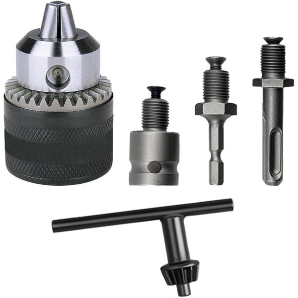 「高精度＆強力固定。作業中のズレをしっかり防止」ドリル作業の命ともいえる「ズレ防止」を重視した設計。高精度のチャック構造が工具をガッチリホールドし、ブレのない安定した作業が可能に。プロの現場でも納得の信頼感です。「アダプター付きで多様な電動...