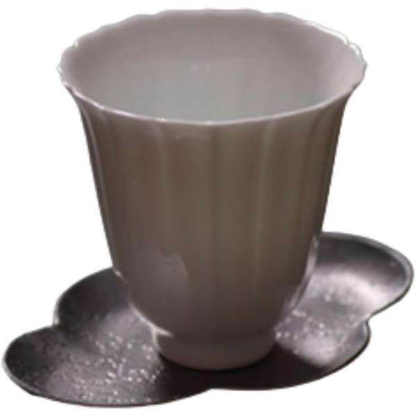 茶器 錫製 茶托 茶道具 煎茶道具 5個 セット 花菱 コースター 茶会 茶たく 伝統 工芸 (如意款)