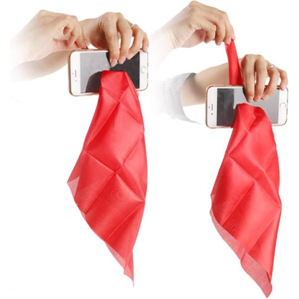 赤いスカーフが、するするっとスマホの画面を通り抜ける、不思議なマジックです。今日から貴方もマジシャンの仲間入り。この商品は34.5cm＊のシルクスカーフ１枚と、秘密の小道具が付いています。秘密の小道具はネタバレのため詳しくは言えませんが、薄...