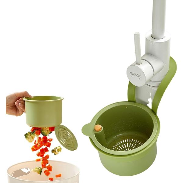 バリエーションコード : 2BUV9XR8NN「シンク 排水バスケット」グリーン「吊り下げ式 三角コーナー」グリーン「キッチン 便利グッズ」グリーン「水切り ゴミ受け 大容量」グリーン