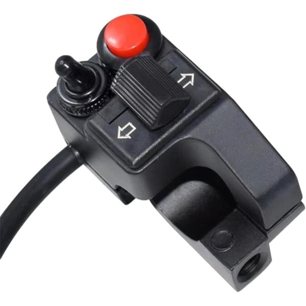 【互換品】 オートバイ用 ハンドルバー スイッチ 12V 22mm ウィンカー クラクション (ブラック)
