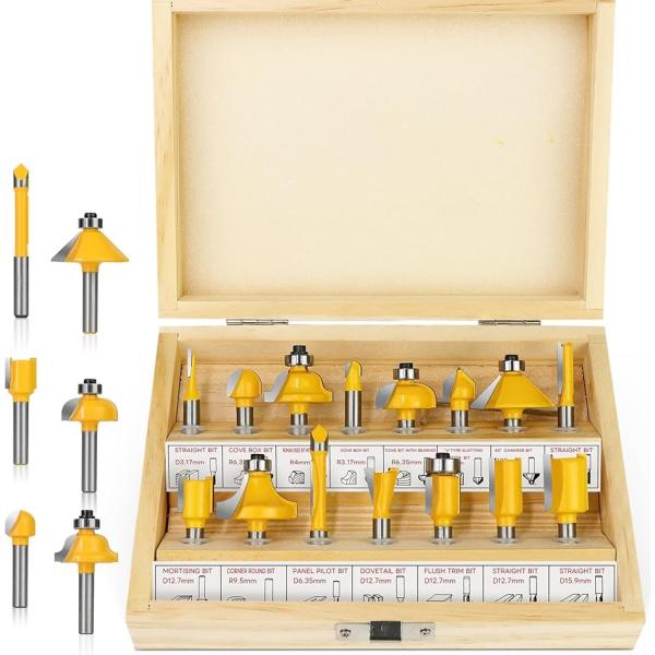 プロ仕様の超硬素材で切れ味抜群。刃部に高硬度のYG6Xタングステン鋼合金を採用。強度と耐久性を実現し、優れた切削力で木材を美しく滑らかに仕上げます。表面コーティング処理により、長期間の使用後も切れ味を維持します職人厳選の15種類で作業をサポ...