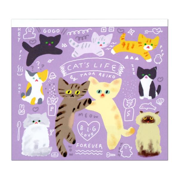 cozyca products ブロックメモ 多田玲子 CAT'S LIFE 21-633 (18) 120枚（4柄×30枚） 表現社